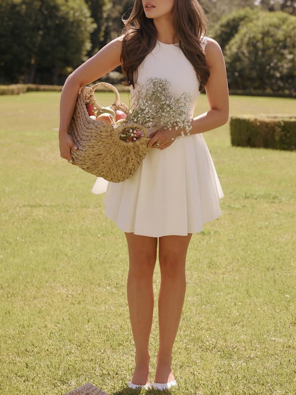 House of CB London Claretta White Cotton dress